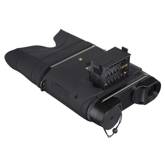 Nightfox Corsac Night Vision Binocular | Upside down angle with the view of the battery slot