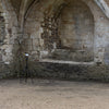 The Arc light being set up in an abandoned monastery.