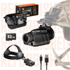 Night vision device with accessories on a white background with 'REFURBISHED' text.