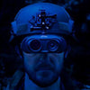 Nightfox Cape Night Vision Binocular | Mounted on a helmet
