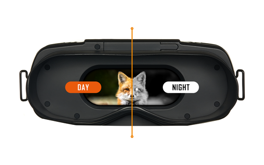 Nightfox 100V Night Vision Binocular - Day and Night Comparison